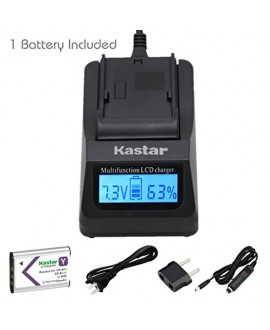 Kastar Ultra Fast Charger(3X faster) Kit and Battery (1-Pack) for NP-BY1, EN-EL11, LI-60B, DLI-78, DB-L70, DB-80, BC-CSY, LI-60C, MH-64 work with Sony Action Cam Mini HDR-AZ1, Nikon Coolpix S550, S560, Olympus FE-370, Pentax Optio L50, M50, M60, S1, V20, 