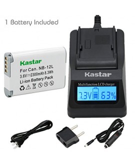[Fully Decoded] Kastar NB-12L Battery (1-Pack) and Ultra Fast Charger Kit for Canon NB-12L work for Canon PowerShot G1 X Mark II, Canon PowerShot N100, Canon VIXIA mini X (LEGRIA mini X) Cameras