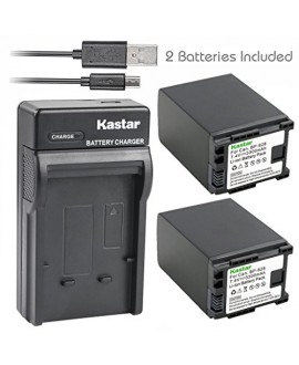 Kastar X2 Fully Decoded Battery + Slim USB Charger for Canon BP-828 BP828 and Canon VIXIA HF G30, XA20, XA25 Camcorders