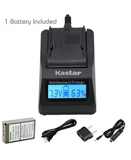 Kastar Fast Charger and 1 Pack Battery for Olympus BLS-5, PS-BLS5 and OM-D E-400 E-410 E-420 E-450 E-600 E-620 E-P1 E-P2 E-P3 E-PL1 E-PL2 E-PLE15 E-PM1 E-PM2 E-M10 E-PL6 E-PL5 stylus 1 Camera