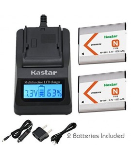 Kastar 1x Battery + Fast Charger for Sony NP-BN1 & Cyber-shot DSC-QX10 DSC-QX30 DSC-QX100 DSC-TF1 DSC-TX10 DSC-TX20 DSC-TX30 DSC-W530 DSC-W570 DSC-W800 DSC-W830 DSC-W560 DSC-T99 DSC-TX5 DSC-W320