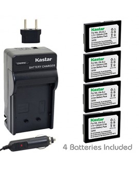 Kastar Battery (4-Pack) and Charger Kit for Nikon EN-EL2 work with Nikon Coolpix 2500, Nikon Coolpix 3500, Nikon Coolpix SQ500 Digital Cameras