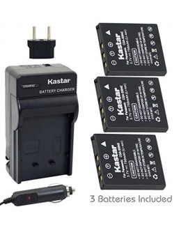 Kastar Battery 3-Pack and Charger Kit for Panasonic CGA-S004 Fujifilm NP-40 Kodak KLIC-7005 Samsung SLB-0737 SLB-0837 Sanyo NP-40 Pentax D-Li8 Benq Dli-102 Konica Minolta NP-1 and DE-992 BC-40 SBC-L5