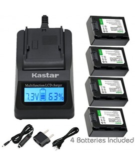 Kastar Ultra Fast Charger(3X faster) Kit and BP210E Battery (4-Pack) for Samsung IA-BP210R IA-BP210E IA-BP420E and SMX-F44 F50 F53 F54 F500 F501 F530 HMX-F80 F90 H200 H300 H304 S10 S15 S16 Camera