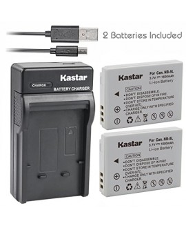 Kastar Battery (X2) & Slim USB Charger for Canon NB-5L and Powershot S100 S110 SX230 HS SX210 IS SD790 IS SX200 IS SD800 IS SD850 IS SD870 IS SD700 IS SD880 IS SD950 IS SD890 IS SD970 IS SD990 IS