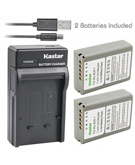 Kastar Battery (X2) & Slim USB Charger for Olympus BLN-1, BCN-1, BLN1 and Olympus OM-D E-M1, OM-D E-M5, PEN E-P5 Digital Camera