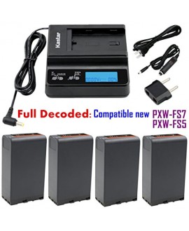 Kastar Fast Charger and BP-U96 Battery (4X) for Sony BP-U90 BP-U60 BP-U30 and PXW-FS7/FS5/X180 PMW-100/150/150P/160 PMW-200/300 PMW-EX1/EX1R PMW-EX3/EX3R PMW-EX160 PMW-EX260 PMW-EX280 PMW-F3/F3K/F3L