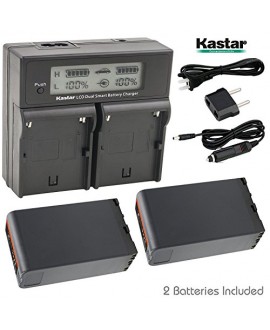 Kastar LCD Dual Smart Fast Charger & 2 x Battery for Sony BP-U90, BPU90, BP-U96 and PMW-100, PMW-150, PMW-160, PMW-200, PMW-300, PMW-EX1, EX3, PMW-EX160, PMW-EX260, PMW-EX280, PMW-F3, PXW-FS5, PXW-FS7