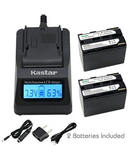 Kastar Fast Charger + Battery (2-Pack) for Canon BP-945, BP-950, BP-970, C2, FV1, FV500, Optura, Vistura, DM-XL2, DM-MV20, E65AS, ES-8600, G2000, GL2, MV200i, UC-V300, V75Hi, XH-G1, XL-H1, XM2, XV6