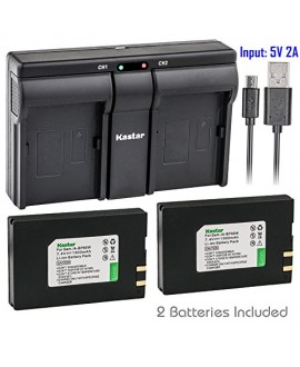 Kastar 2x Battery + USB Dual Charger for Samsung IA-BP80W IA-BP80WA Samsung VP-D381 Samsung VP-DX100 VP-DX100i VP-DX105i Samsung SC-D381 SC-D382 SC-D383 SC-D385 Samsung SC-DX103 Samsung SC-DX205