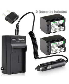 Kastar 2X Battery + AC Travel Charger for JVC BN-VG121 BNVG121 BN-VG107 BN-VG107U BN-VG108E BN-VG108U BN-VG114 BN-VG114AC VG114E VG114U VG121AC VG121 VG121U BN-VG138 VG138E VG138U GZ EX310 HM890 MG980