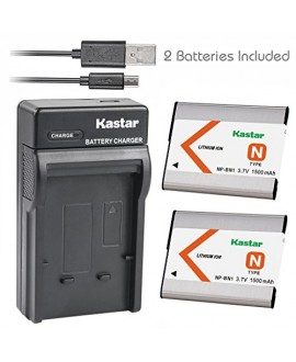 Kastar Battery (X2) & Slim USB Charger for Sony NP-BN1 NPBN1 BC-CSN and Cyber-shot DSC-QX10 QX30 QX100 DSC-TF1 DSC-TX10 TX20 DSC-TX30 DSC-W530 DSC-W570 DSC-W650 DSC-W800 DSC-W830 Digital Camera +More
