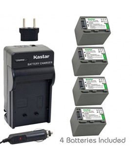 Kastar Battery (4-Pack) and Charger Kit for Sony NP-FP90, NP-FP91 work with Sony DCR-30, DVD92, DVD103, DVD105, DVD202, DVD203, DVD205, DVD304, DVD305, DVD403, DVD404, DVD405, DVD505, DVD602, DVD605, DVD653, DVD703, DVD705, DVD755, DVD803, DVD805, DVD905,