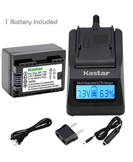Kastar Fast Charger and Battery BP-718 (1X) for Canon BP-718 BP-727BP-709 CG-700 and VIXIA HF M50 HF M52 HF M500 HF R30 HF R32 HF R40 HF R42 HF R50 HF R52 HF R60 HF R62 HF R300 HF R400 HF R500 HF R600