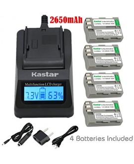 Kastar Ultra Fast Charger(3X faster) Kit and EN-EL3E Battery (4-Pack) for Nikon EN-EL3e, EN-EL3a, EN-EL3, MH-18, MH-18a and Nikon D50, D70, D70s, D80, D90, D100, D200, D300, D300S, D700 Cameras