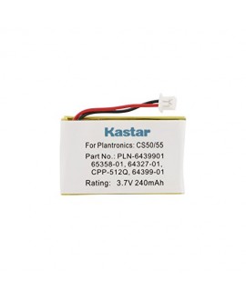Kastar 3.7V 240mAh Battery (1-Pack) for Plantronics CS-50 CS50-USB CS-55 CS-60 PL-CS-50 PL-CS-50USB PL-CS-55 PL-CS-60 Replaces OEM Avaya AWH-55 Plantronics 64327-01 64399-01 65358-01 PL-64399-01