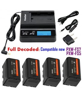Kastar Fast Charger and BP-U30 Battery (4X) for Sony BP-U90 BP-U60 BP-U30 and PXW-FS7/FS5/X180 PMW-100/150/150P/160 PMW-200/300 PMW-EX1/EX1R PMW-EX3/EX3R PMW-EX160 PMW-EX260 PMW-EX280 PMW-F3/F3K/F3L
