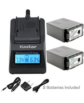 Kastar Fast Charger + Battery (2-Pack) for Panasonic VW-VBG6 VWVBG6 VBG6 Li-Ion Camcorder Battery and Panasonic AG-AC160A, AG-AC7, AG-AC130A, AG-AC160A, AG-HMC40, AG-HMC70, AG-HMC150