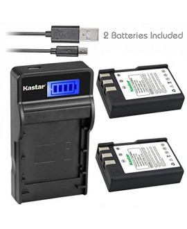Kastar Battery (X2) & SLIM LCD Charger for Nikon EN-EL9, ENEL9, EN-EL9a, ENEL9A, MH-23 and Nikon D3000, D5000, D40, D60, D40X SLR Cameras