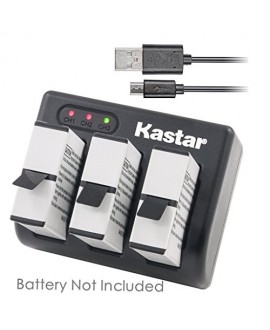 Kastar USB Triple Charger for GoPro HERO5, Hero 5 Black, Gopro5 and GoPro AHDBT-501, AHBBP-501 Sport Camera (Compatible with Firmware v01.57, v01.55 and Future Update)