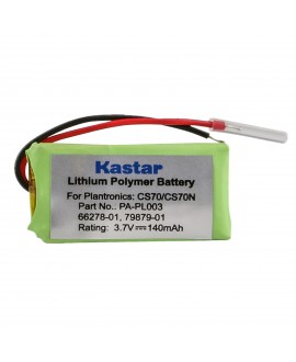 Battery Compatible With Plantronics 66278-01 Headset Battery Li-Pol, 3.7 Volt, 140 mAh - Ultra Hi-Capacity - Works for Plantronics CS70/N, 66278-01 Rechargeable Battery