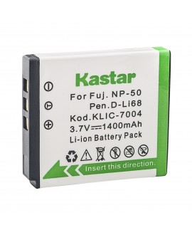 Kastar High Capacity KLIC-7004 Digital Camera Replacement Lithium-Ion Battery Compatible with Kodak KLIC-7004; Fuji NP-50 NP-50A, FinePix F300EXR, FinePix F505EXR; Pentax D-LI68; SiOnyx Aurora SX-50