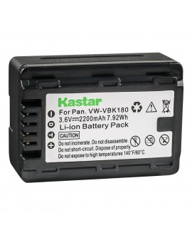 Kastar Battery (1-Pack) for Panasonic VW-VBK180 work with Panasonic HC-V10, HC-V100, HC-V100M, HC-V500, HC-V500M, HC-V700, HC-V700M, HDC-HS60, HDC-HS80, HDC-SD40, HDC-SD60, HDC-SD80, HDC-SD90, HDC-SDX1H, HDC-TM40, HDC-TM41, HDC-TM55, HDC-TM80, HDC-TM90, S