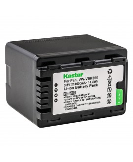 Kastar Battery (1-Pack) for Panasonic VW-VBK360 work with Panasonic HC-V10, HC-V100, HC-V100M, HC-V500, HC-V500M, HC-V700, HC-V700M, HDC-HS60, HDC-HS80, HDC-SD40, HDC-SD60, HDC-SD80, HDC-SD90, HDC-SDX1H, HDC-TM40, HDC-TM41, HDC-TM55, HDC-TM80, HDC-TM90, S