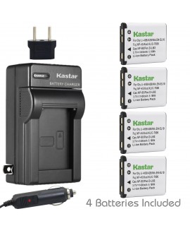 Kastar FNP-45 Battery (4-Pack) and Charger Kit for Fujifilm NP-45, NP-45A, NP-45B, NP-45S Rechargeable Lithium-ion Battery and Fuji Digital Camera (Detail Models in the Description)
