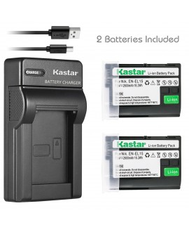 Grip MB-D11 D7000 MB-D16 D750 X2 & Dual Rapid Charger for Nikon EN-EL15 MB-D15 MB-D12 D800 D600 D610 MB-D14 Kastar Battery D800E DSLR Camera ENEL15 and Nikon 1 V1 D500 D7100 D800 