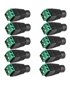 Kastar 10x 12V Female Connector 2.5x5.5mm DC Power Plug Jack Adapter Connector for CCTV ZH