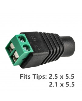 Kastar 10x 12V Female Connector 2.5x5.5mm DC Power Plug Jack Adapter Connector for CCTV ZH