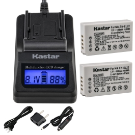 Kastar Ultra Fast Charger Kit With 3 EN-EL24 Batteries For Nikon 1 J5 Camera - 3X Faster Charging