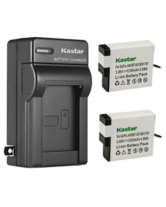 Kastar 2-Pack Battery and AC Wall Charger Replacement for Hero 6 HD Black, HERO6 Silver, Hero 6 HD Silver, Hero 7 Action Camera, HERO7 Black, Hero 7 HD Black, HERO7 Silver, Hero 7 HD Silver Camera