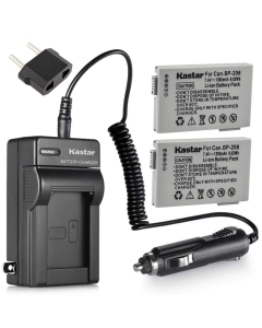 Kastar BP-208 Battery (2-Pack) and Charger Kit for Canon DC10/19 DC20 DC21 DC22 DC40 DC50 DC51 DC95 DC100 DC200/201/210/211 DC220/230 Elura 100 FVM300 IXY DVS1 MVX1Si/430/450/460 Optura S1 VIXIA HR10