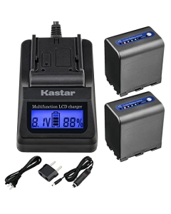 Kastar Fast Charger and Battery Replacement for Sony NP-QM91D NP-FM50 NP-QM71 NP-FM70 NP-FM90 & CCD-TRV328 338 DCR-DVD300 301 DCR-HC14 DCR-PC105 330E TRV22 TRV24 TRV25 DCR-TRV70 DCR-TR80 DCR-TR250