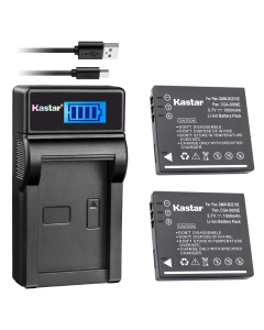 Kastar Battery (X2) & LCD Slim USB Charger Replacement for Lumix CGA-S008, DMW-BCE10, DMW-BCE10E, VW-VBJ10, DE-A40, Lumix DMC-FX520 SDR-S25 SDR-S26 DMC-FS20 DMC-FX37 DMC-FX55 DMC-FX500