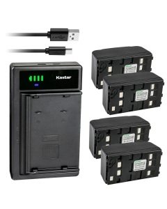 Kastar 4-Pack Battery and Smart USB Charger Replacement for Pentax BP02C MB-02 LSB390108 Battery, Pentax PTS-V2 PTS-V3 PTS-V5 PTS-325 PTS-602 PTS-605 R-425N R-425NM R-500 R-800 V-227 V-227N W-822NX