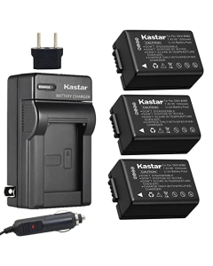 Kastar 3pcs Battery + Travel Charger Replacement for DMW-BMB9, DMW-BMB9E, DMW-BMB9PP, Lumix DMC-FZ40, DMC-FZ45, DMC-FZ47, DMC-FZ48, DMC-FZ60, DMC-FZ62, DMC-FZ70, DMC-FZ72, DMC-FZ100, DMC-FZ150 Camera