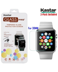 Kastar iWatch 38MM Screen Protector (2-PACK), Premium Tempered Crystal Clear Glass Screen Protector for Apple iWatch 38MM