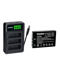 Kastar 1-Pack Battery with LZD3 USB Triple Charger Compatible with Kodak KLIC-5001 Sanyo DB-L50, EasyShare DX7440 DX7590 P850 Z760 Xacti HD1000 HD2000 Wacom Intuos4 PTK-540WL