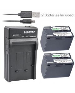 Kastar Battery (X2) & Slim USB Charger for Samsung SB-LSM320 and SC-D351 VP-D351 VP-D351i VP-D352 VP-D352i VP-D353 VP-D353i VP-D354 VP-D354i VP-D647 VP-D651 VP-D653 VP-DC161 VP-DC161i DC163 DC163i