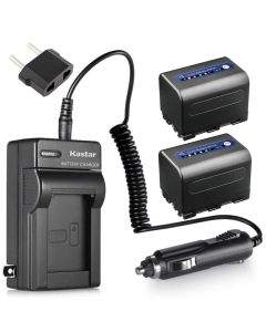 Kastar Battery 2-Pack + Charger Replacement for Sony NP-QM71D NP-FM50 NP-QM71 and CCD-TRV328 338 DCR-DVD300 301 DCR-HC14 DCR-PC105 330E TRV22 TRV24 TRV25 DCR-TRV70 DCR-TR80 DCR-TR250 DCR-TR260
