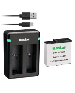 Kastar 1-Pack Battery and Dual USB Charger Compatible with Insta360 Ace Pro Battery and Insta360 Ace Pro Action Camera