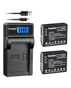 Kastar Battery (X2) & Slim LCD Charger Replacement for Panasonic CGA-S007, CGA-S007A, CGR-S007, CGAS007 and Panasonic DMC-TZ1 DMC-TZ2 DMC-TZ3 DMC-TZ4 DMC-TZ5 DMC-TZ11 DMC-TZ15 DMC-TZ50 Digital Camera