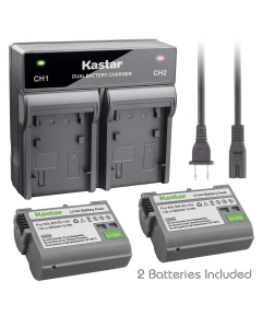 Kastar 2 Pack Battery and AC Rapid Dual Charger Compatible with Nikon EN-EL15 Nikon EN-EL15a Battery, Nikon MH-25 MH-25a Charger, Nikon 1 V1 Nikon D500 Nikon D600 Nikon D610 Nikon D750 Nikon D800