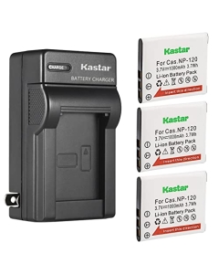 Kastar 3-Pack Battery and AC Wall Charger Replacement for Casio Exilim EX-ZS30, Exilim EX-ZS35, Exilim EX-S200, Exilim EX-S300, Exilim EX-Z31, Exilim EX-Z680, Exilim EX-Z690, Exilim EX-Z770 Cameras
