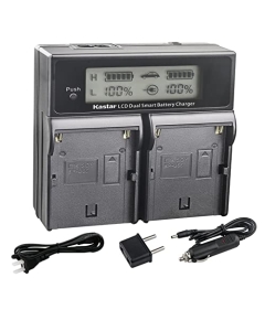 Kastar BP-U100 AC LCD Dual Fast Charger Compatible with Sony BP-U30 BP-U35 BP-U60 BP-U60T BP-U66 BP-U65 BP-U68 BP-U70 BP-U90 BP-U95 BP-U96 BP-U100 Battery, BC-U1 BC-U2 BC-CU1 Charger