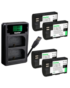 Kastar 4 Pack LP-E6P Battery and Charger with Miro USB/Type-C Input Compatible with Canon LP-E6 LP-E6NH LP-E6P High-Amperage Lithium-ion Battery, Canon EOS R5 Mark II Mirrorless Camera