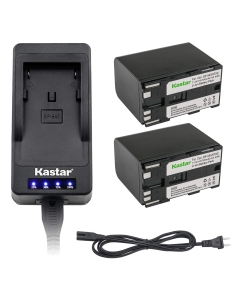 Kastar LED Super Fast Charger & Battery x2 for Canon BP-970 BP-975 XF300 XF305 XH-A1 XH-A1 HDV XH-A1S HD XH-A1sE HDV XH-G1 HDV XH-G1S XH-G1S HD XL-H1A XL-H1S XL-H1S HD XL-1 XL-1S XL-2 XM1 XM2 XV1 XV2